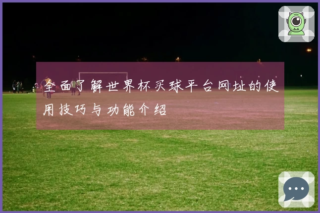 全面了解世界杯买球平台网址的使用技巧与功能介绍